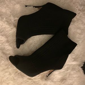 Catherine Malandrino Knit Open Toe Stiletto Bootie